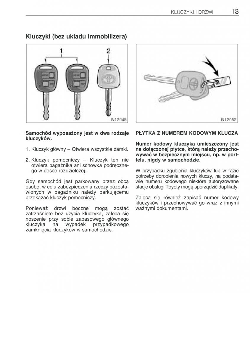 Toyota Avensis I 1 instrukcja obslugi / page 20