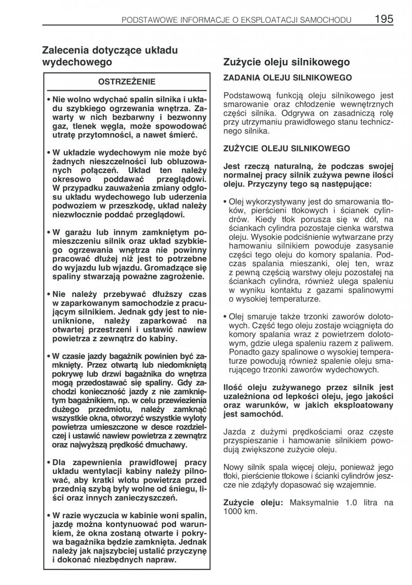 Toyota Avensis I 1 instrukcja obslugi / page 202