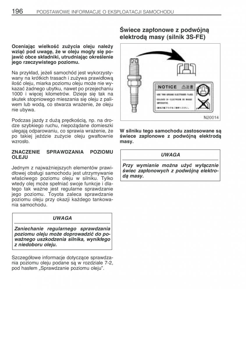 Toyota Avensis I 1 instrukcja obslugi / page 203