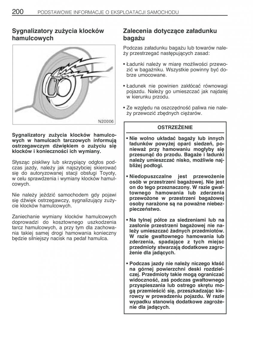 Toyota Avensis I 1 instrukcja obslugi / page 207