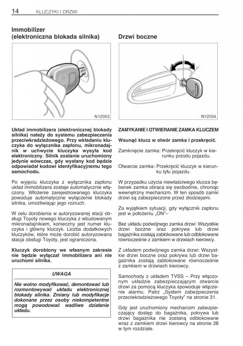 Toyota Avensis I 1 instrukcja obslugi / page 21