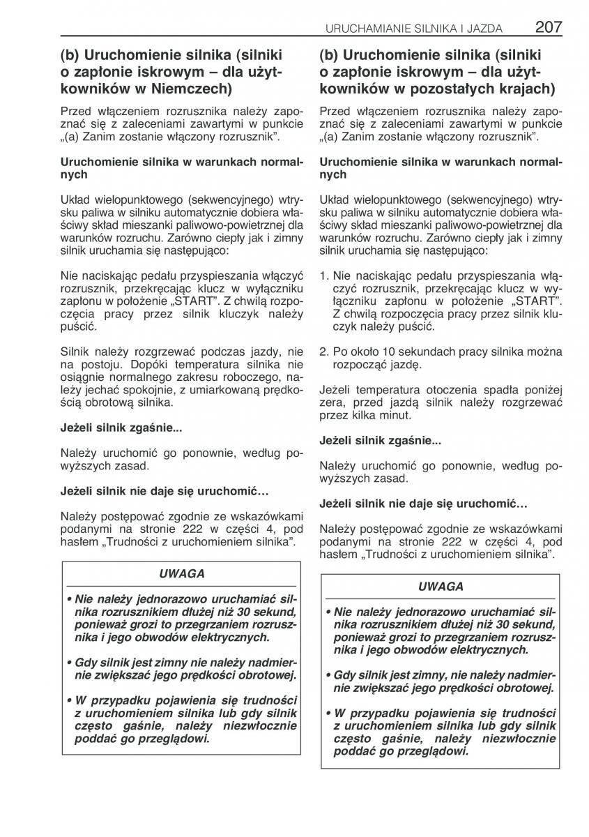 Toyota Avensis I 1 instrukcja obslugi / page 214