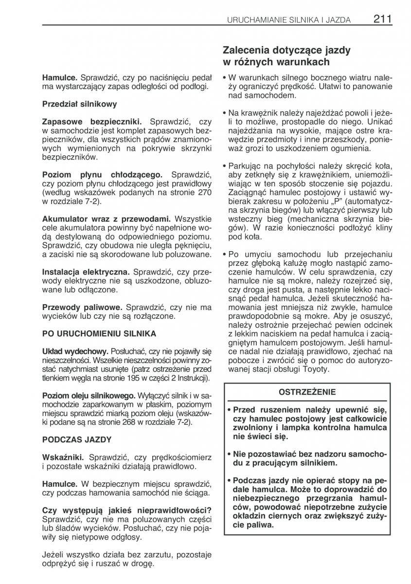 Toyota Avensis I 1 instrukcja obslugi / page 218