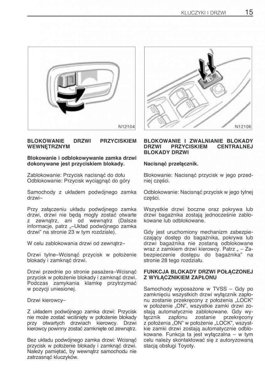 Toyota Avensis I 1 instrukcja obslugi / page 22