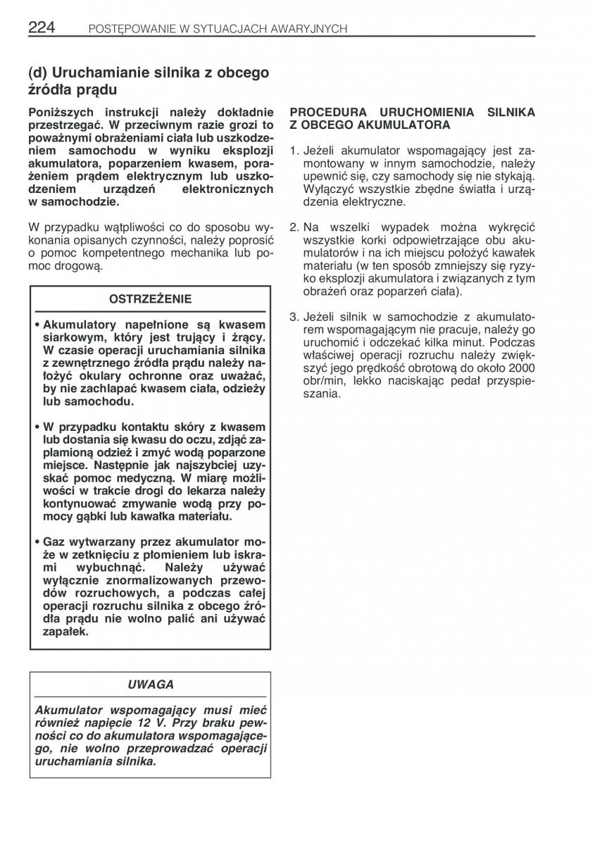 Toyota Avensis I 1 instrukcja obslugi / page 231