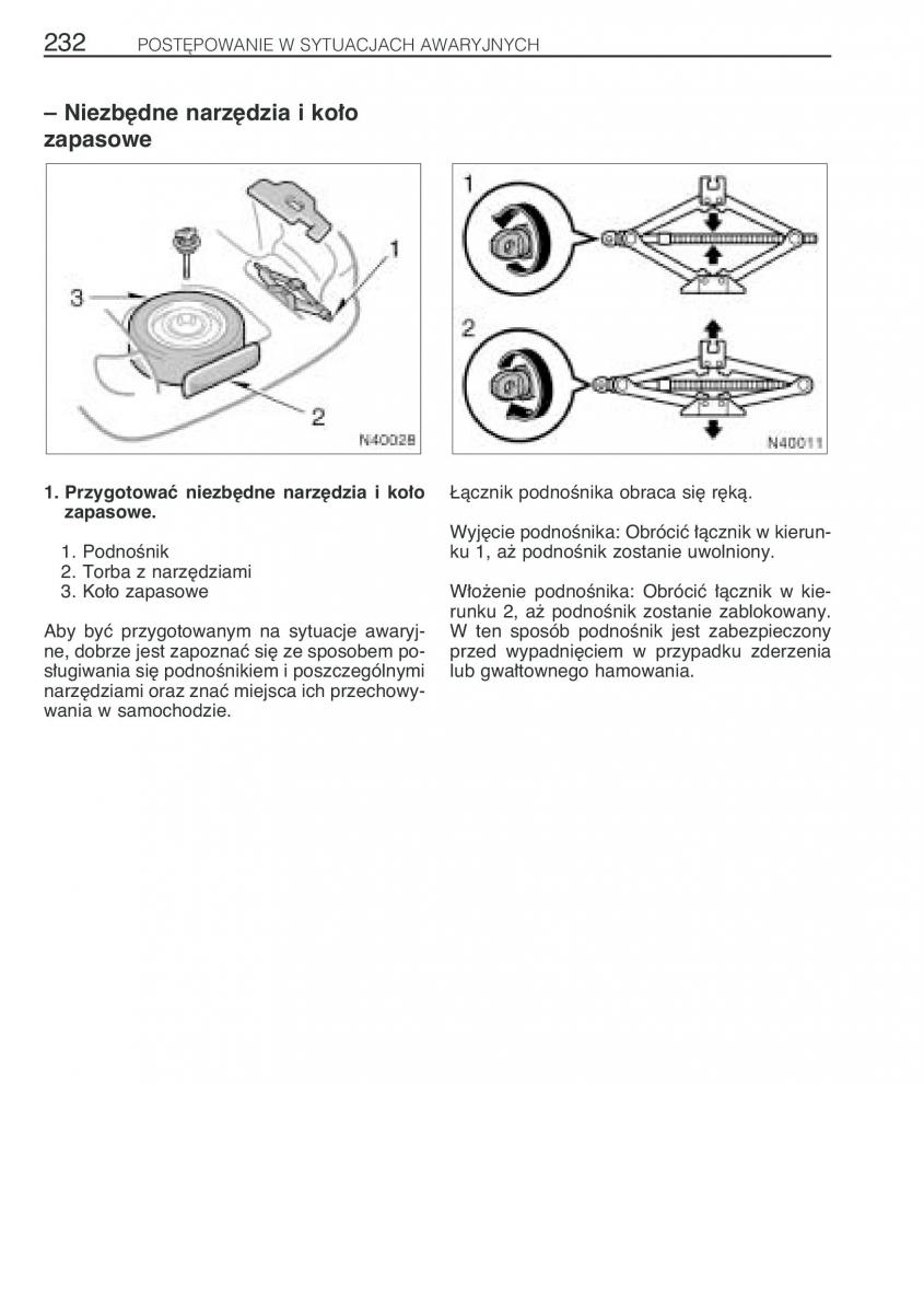 Toyota Avensis I 1 instrukcja obslugi / page 239