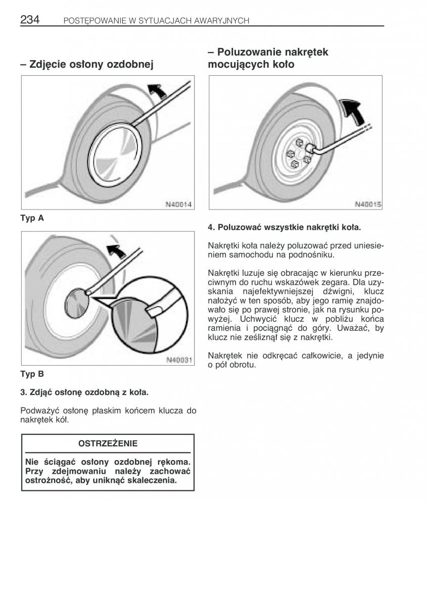 Toyota Avensis I 1 instrukcja obslugi / page 241