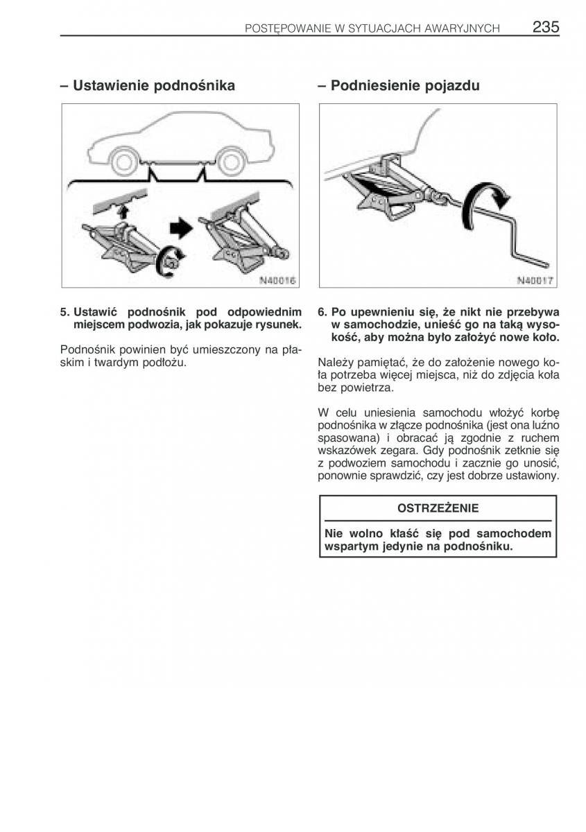 Toyota Avensis I 1 instrukcja obslugi / page 242