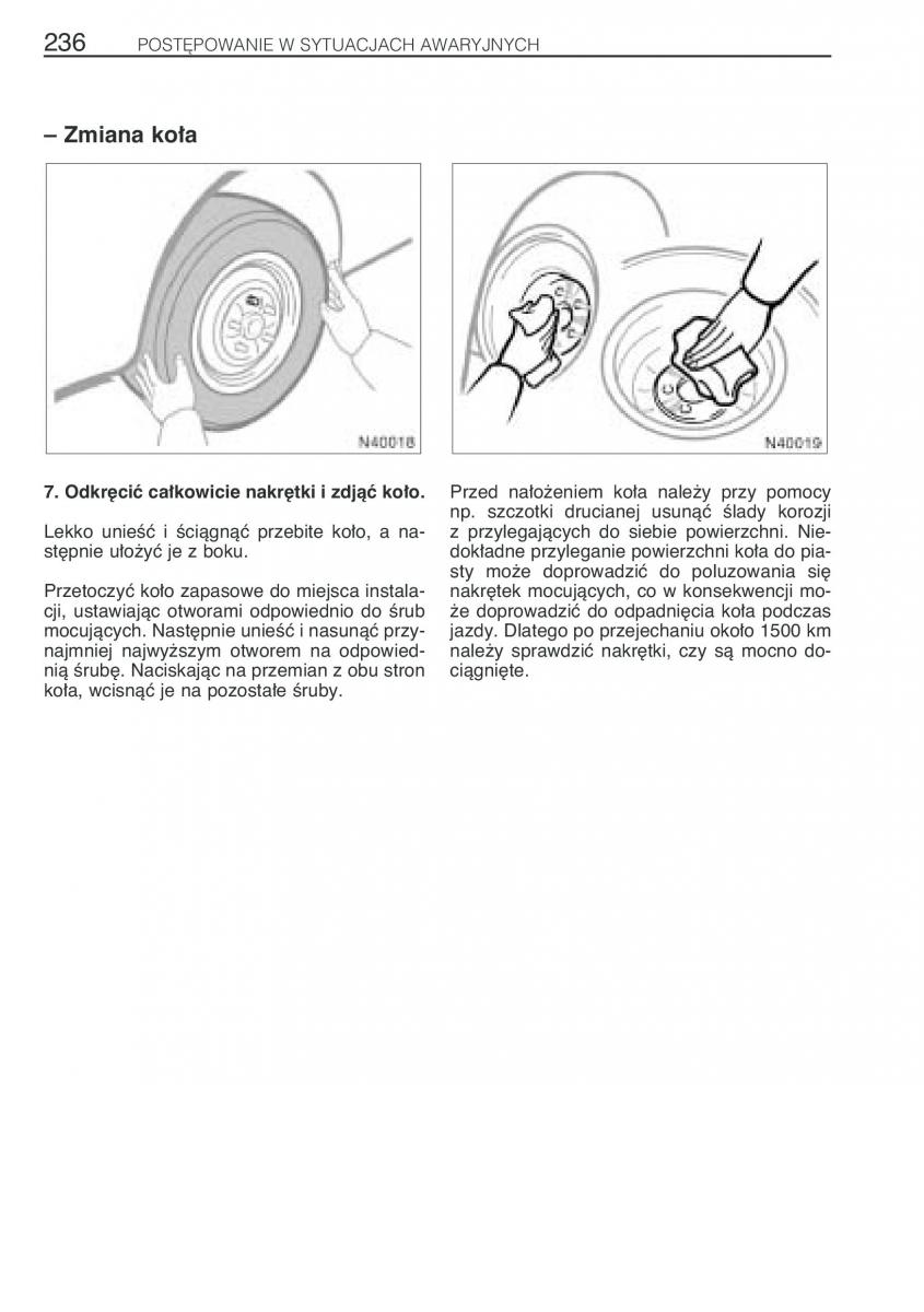 Toyota Avensis I 1 instrukcja obslugi / page 243