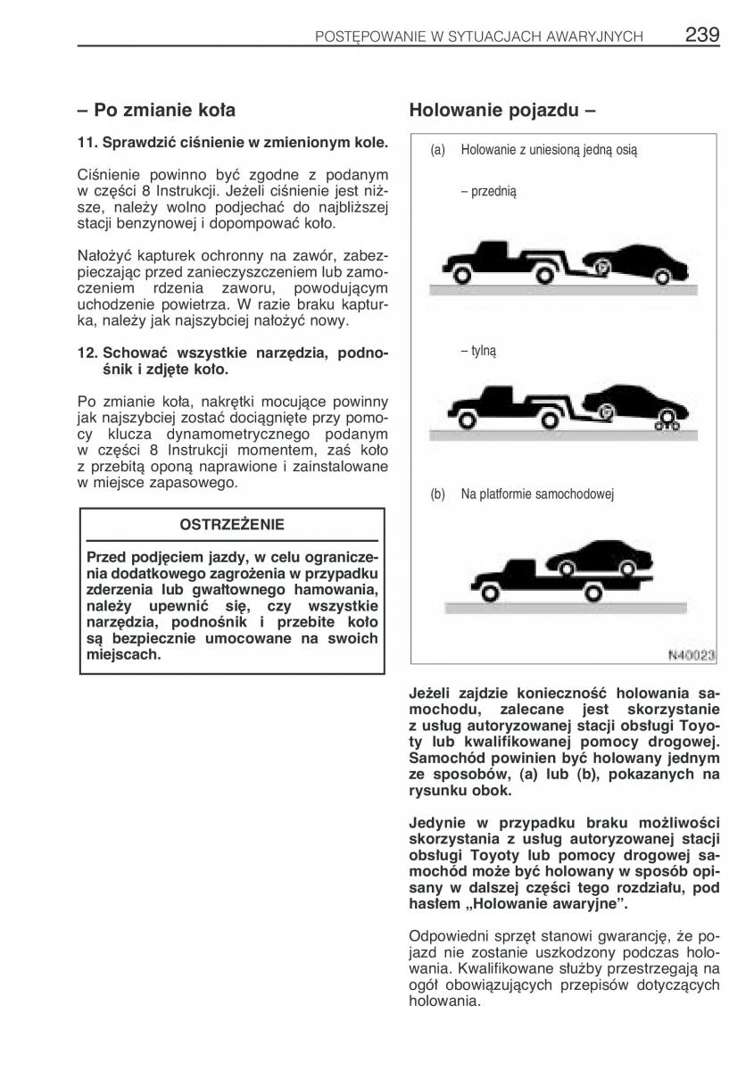 Toyota Avensis I 1 instrukcja obslugi / page 246