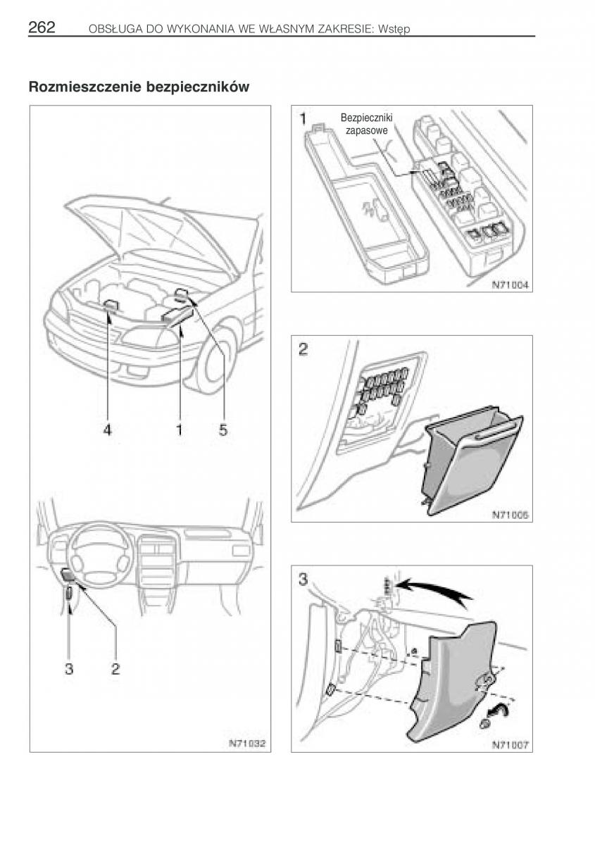 Toyota Avensis I 1 instrukcja obslugi / page 269