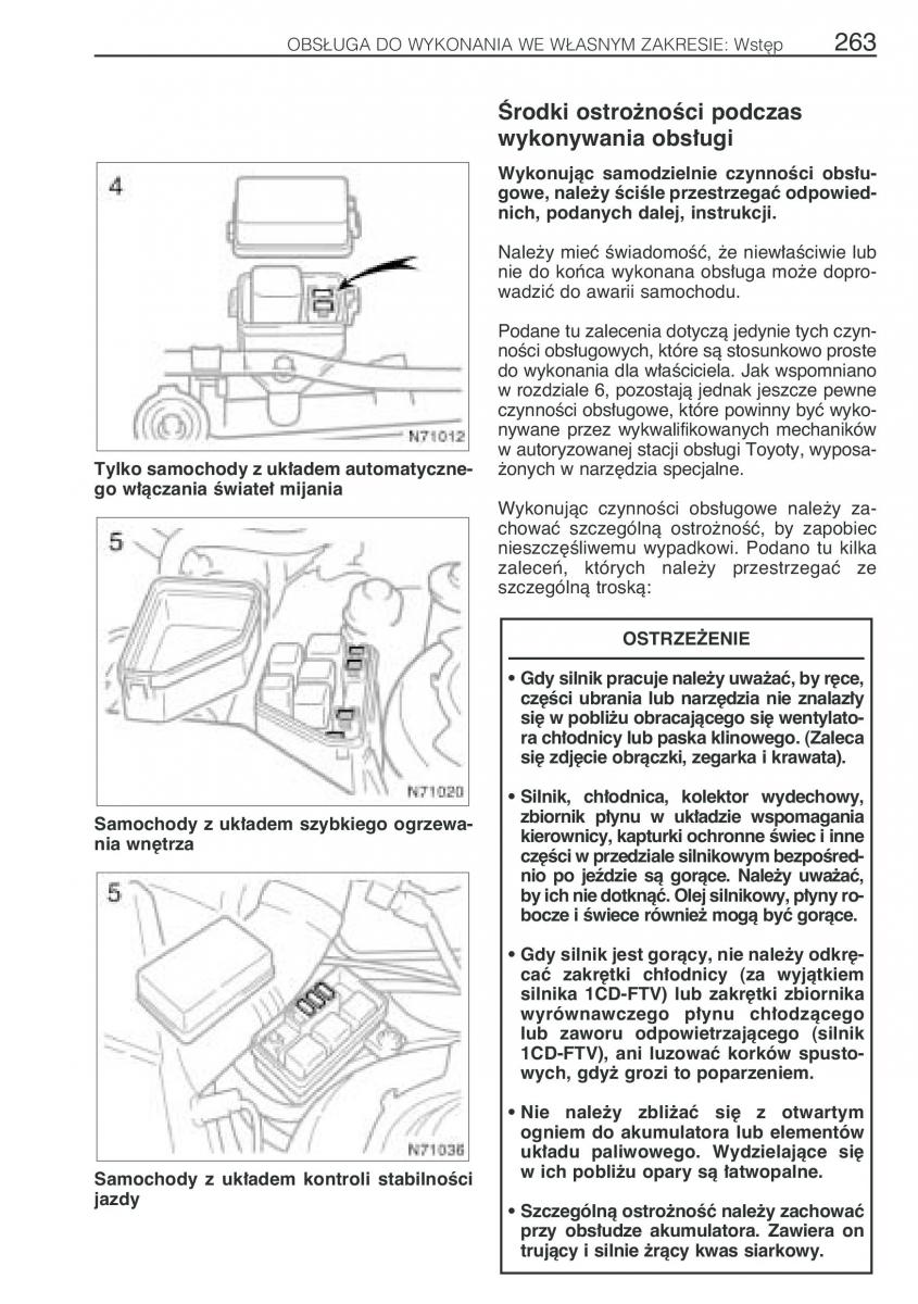 Toyota Avensis I 1 instrukcja obslugi / page 270