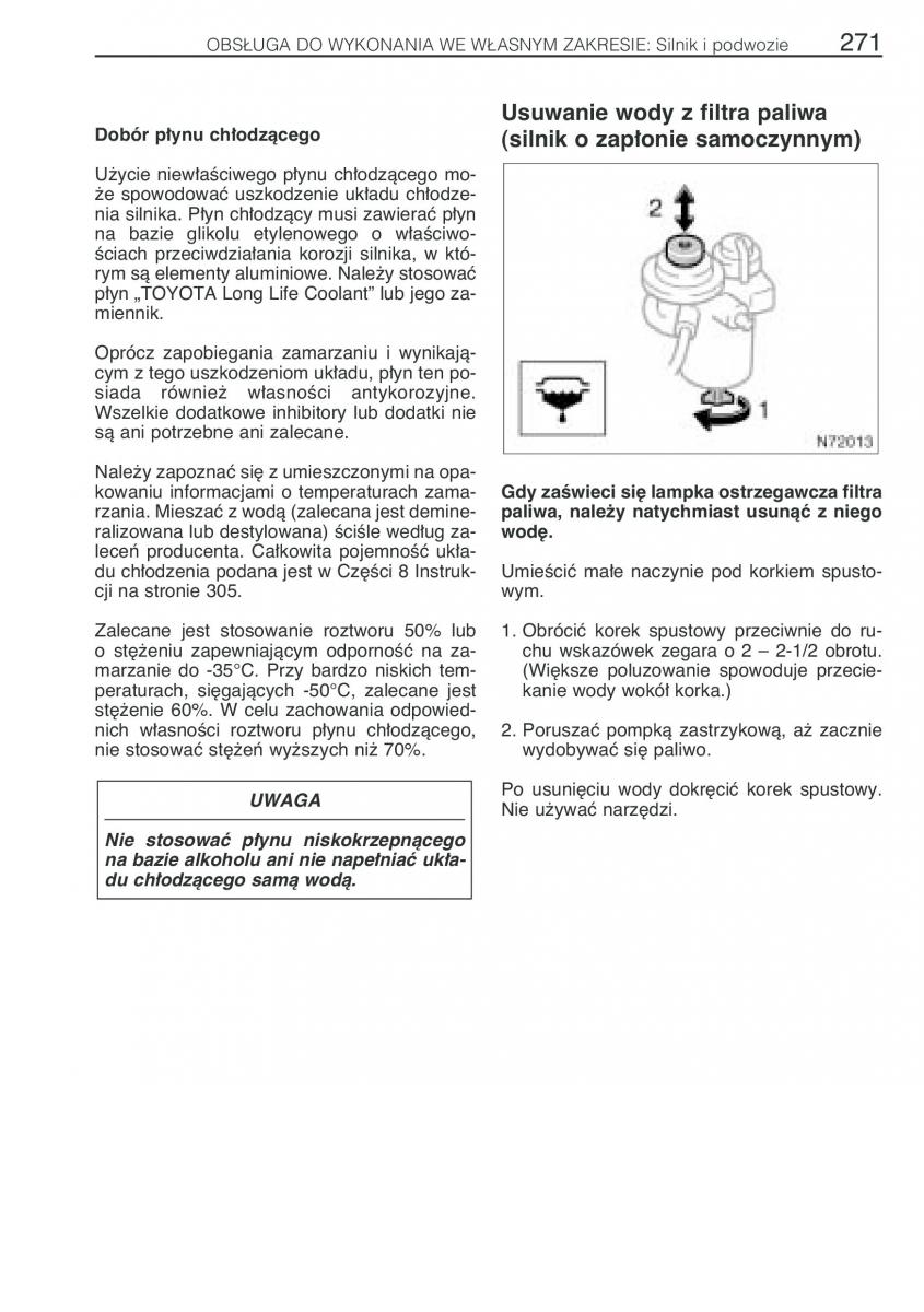 Toyota Avensis I 1 instrukcja obslugi / page 278