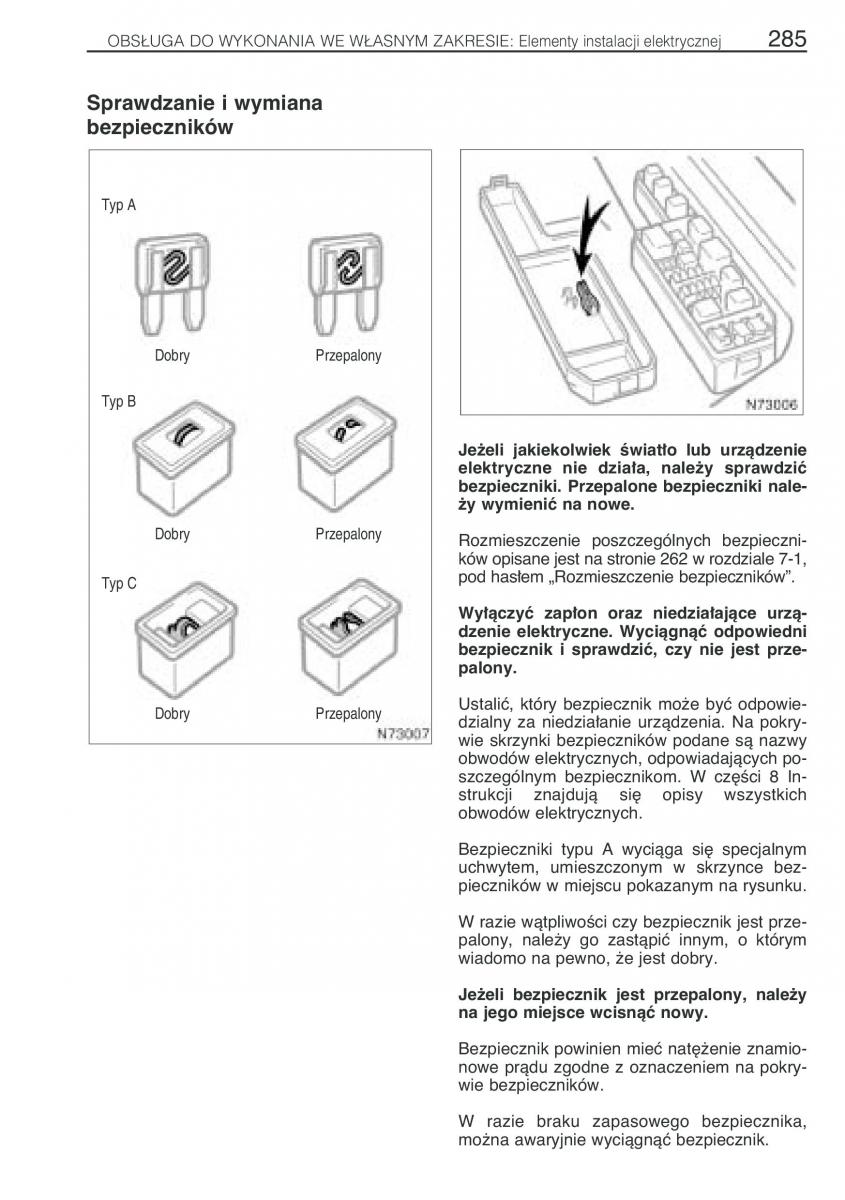 Toyota Avensis I 1 instrukcja obslugi / page 292