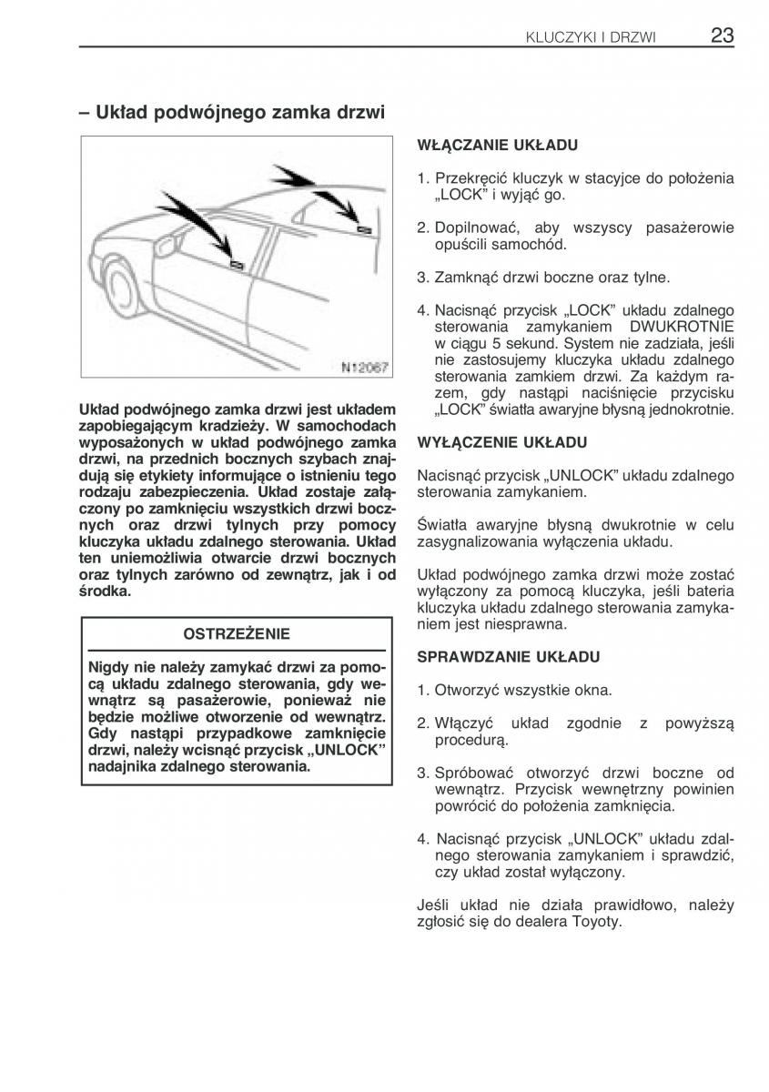 Toyota Avensis I 1 instrukcja obslugi / page 30