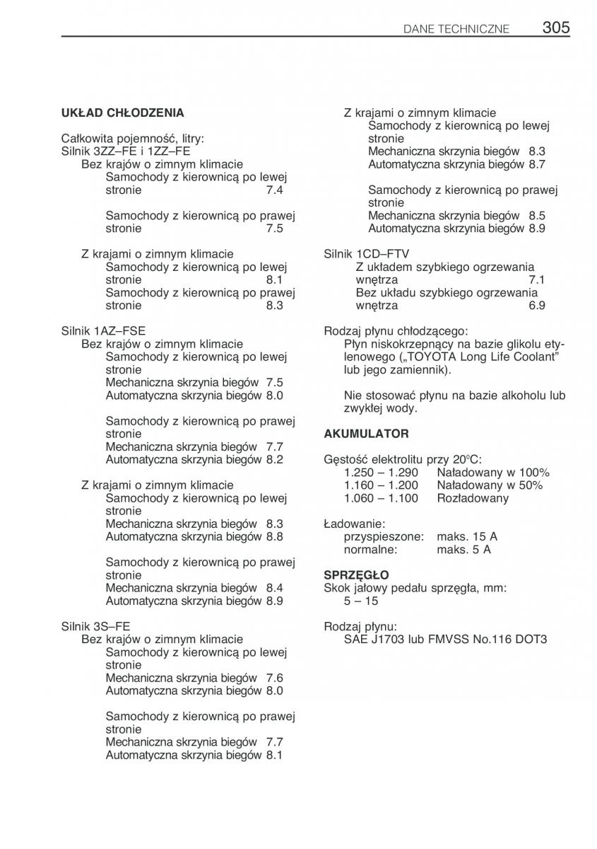 Toyota Avensis I 1 instrukcja obslugi / page 312