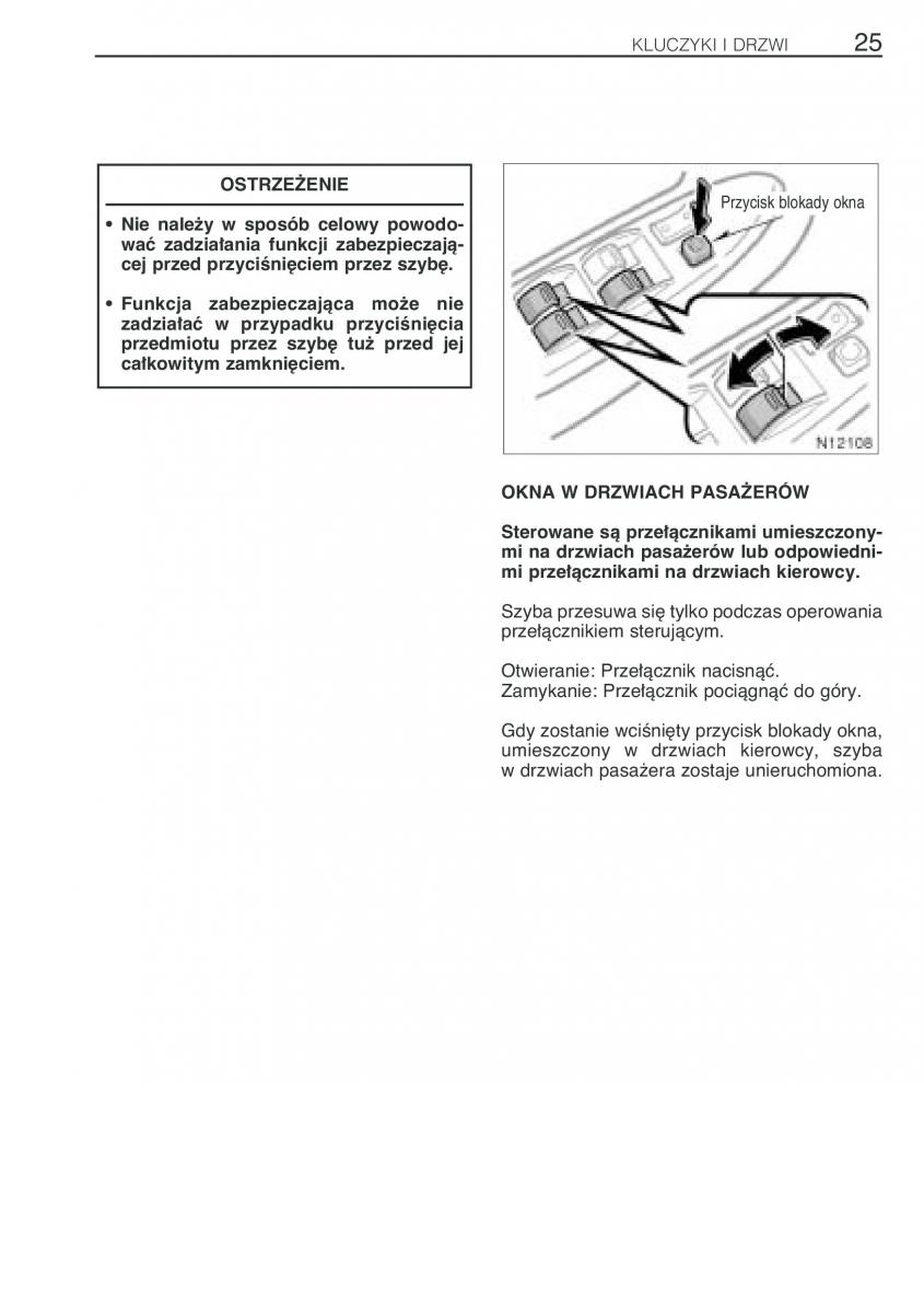 Toyota Avensis I 1 instrukcja obslugi / page 32