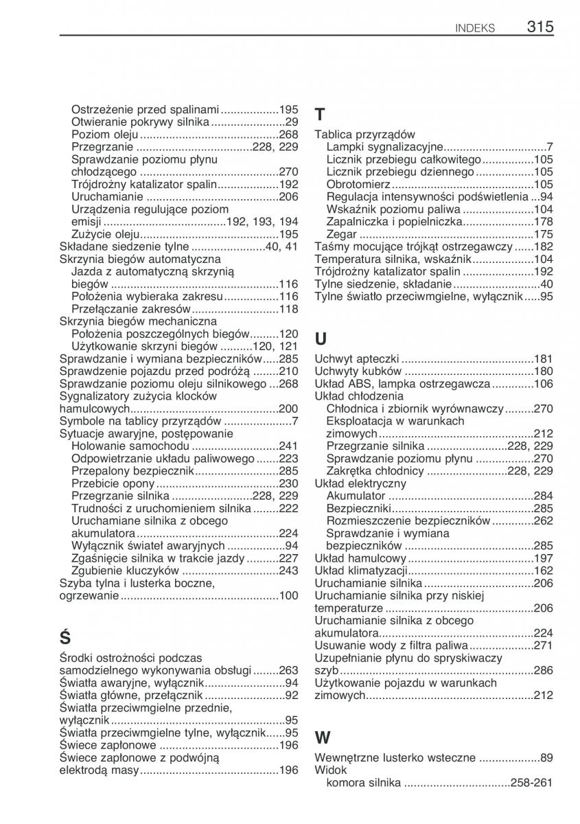 Toyota Avensis I 1 instrukcja obslugi / page 322