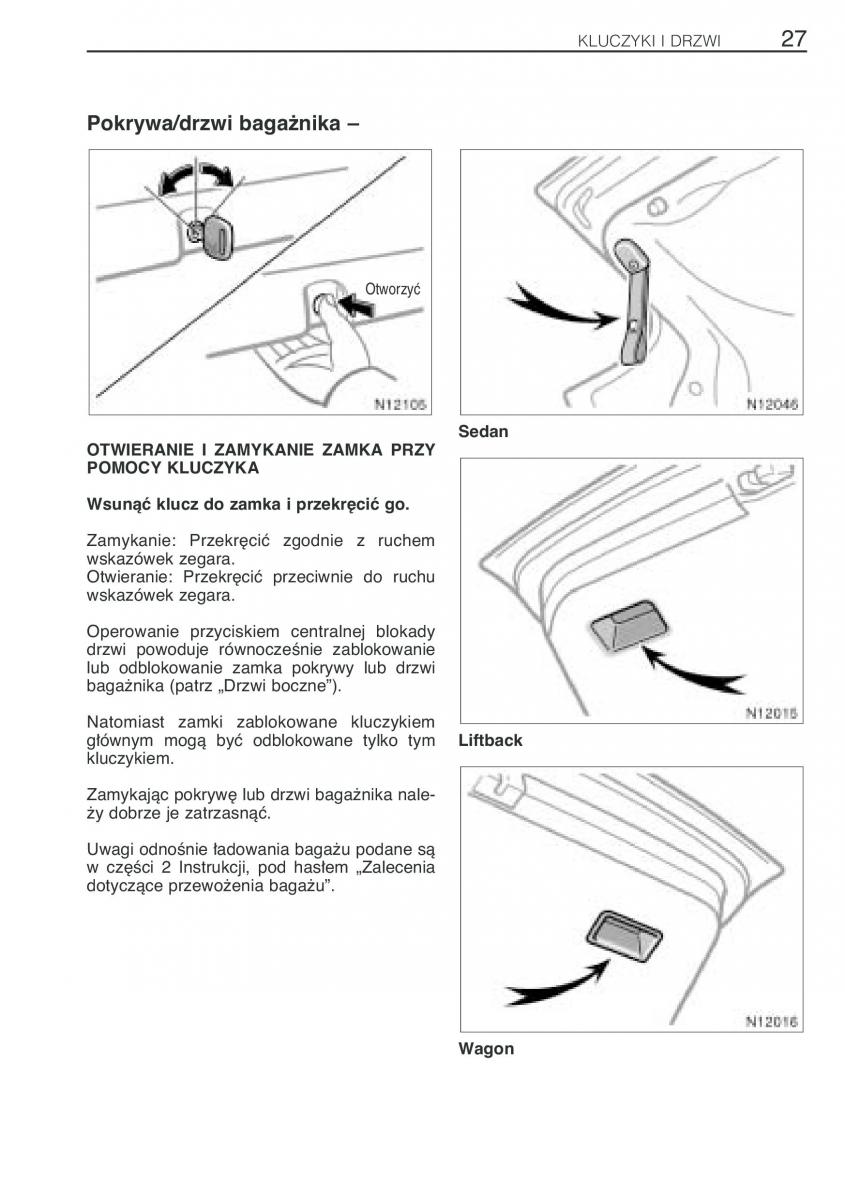 Toyota Avensis I 1 instrukcja obslugi / page 34