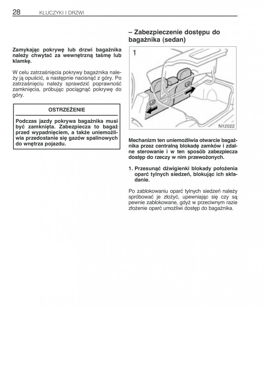 Toyota Avensis I 1 instrukcja obslugi / page 35