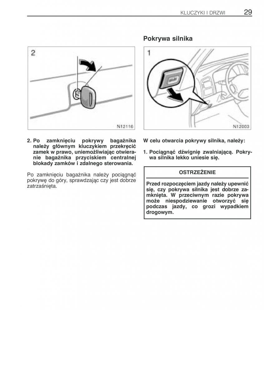 Toyota Avensis I 1 instrukcja obslugi / page 36