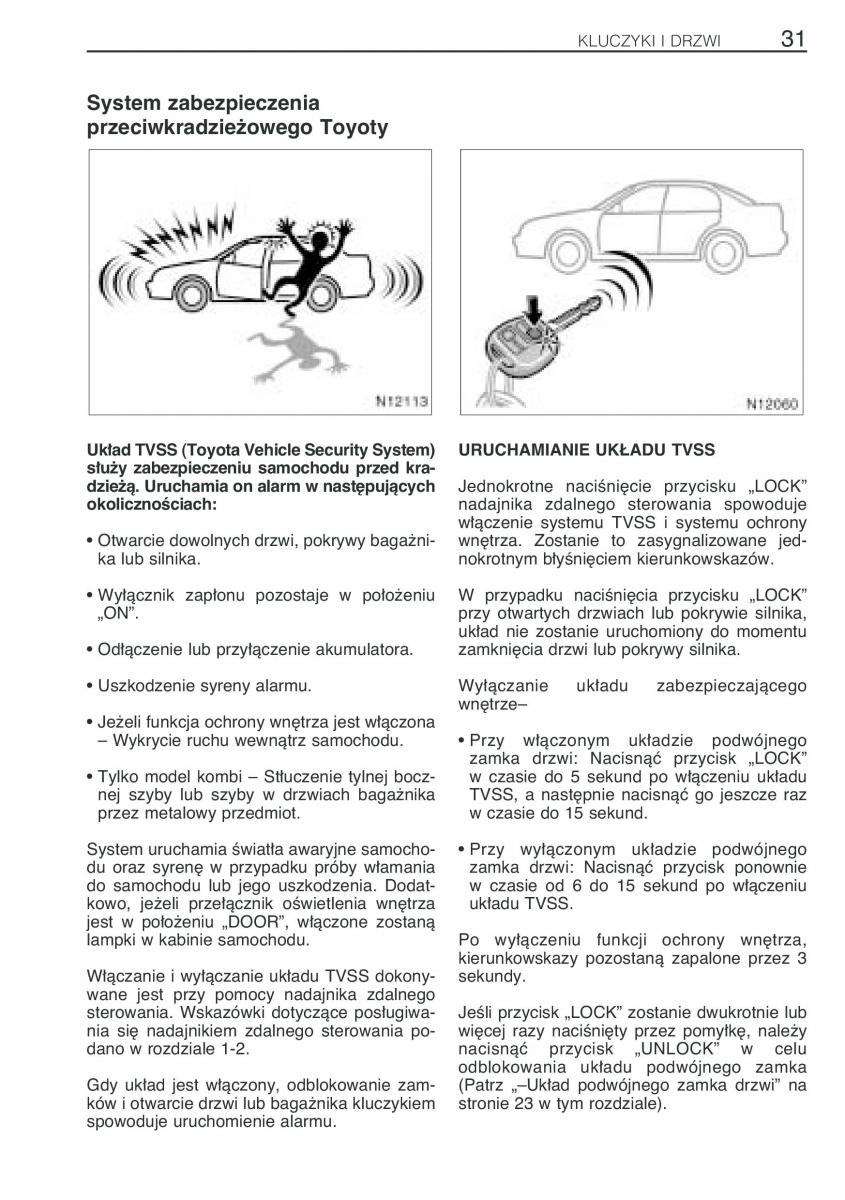 Toyota Avensis I 1 instrukcja obslugi / page 38