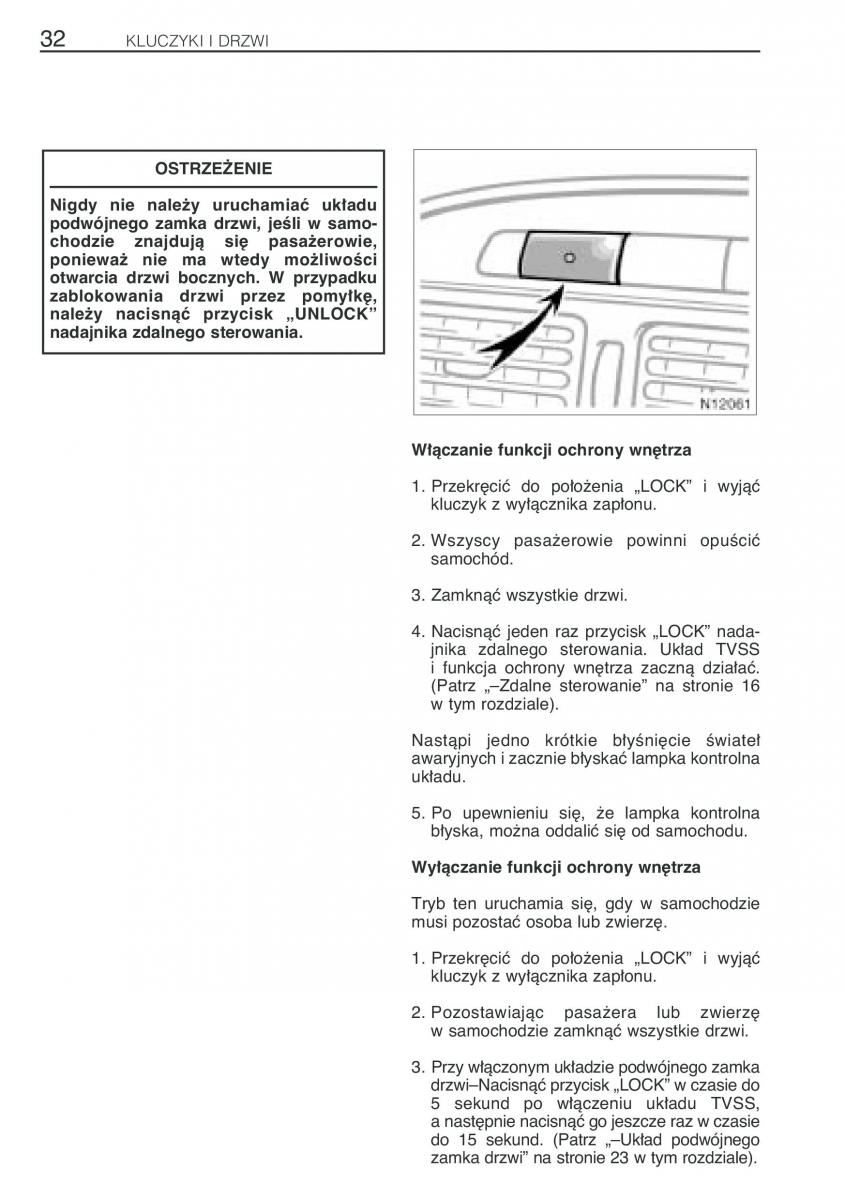 Toyota Avensis I 1 instrukcja obslugi / page 39