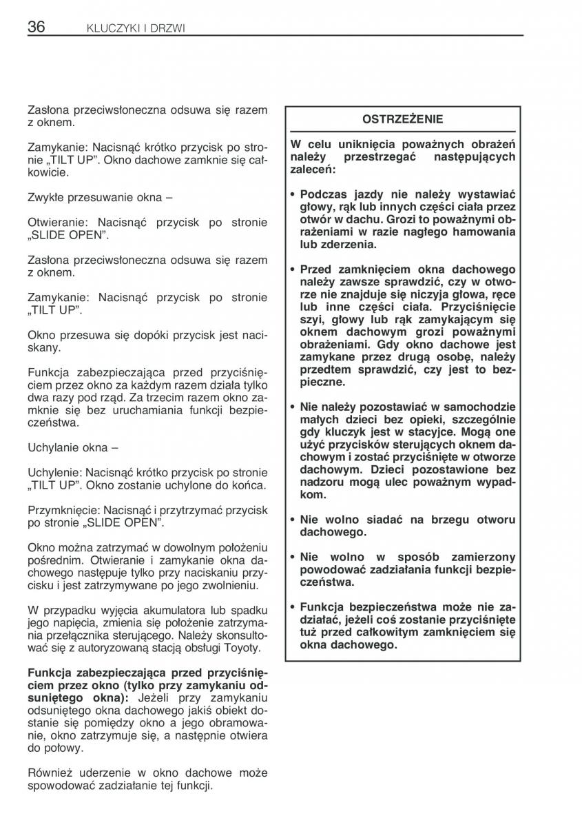 Toyota Avensis I 1 instrukcja obslugi / page 43