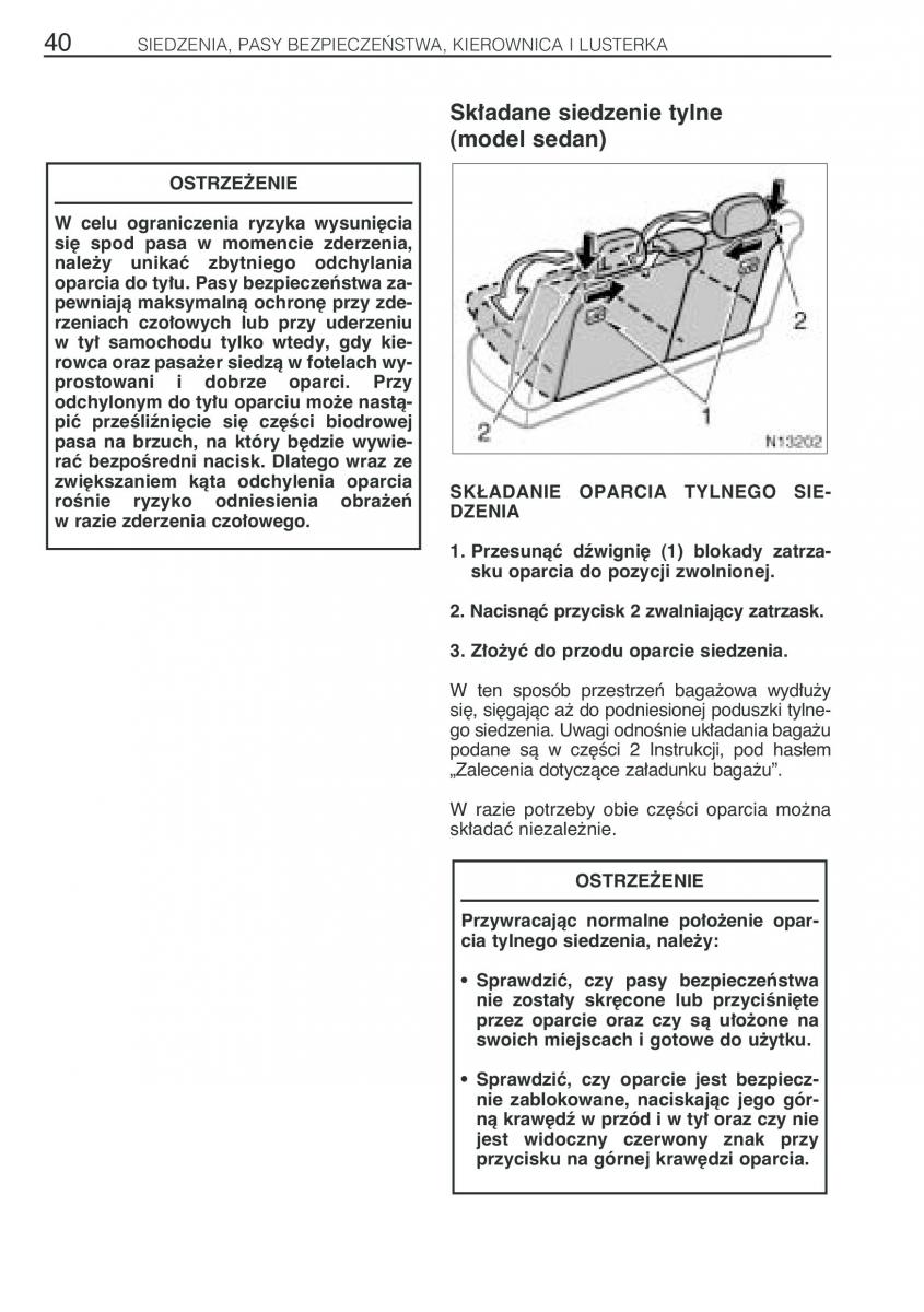 Toyota Avensis I 1 instrukcja obslugi / page 47