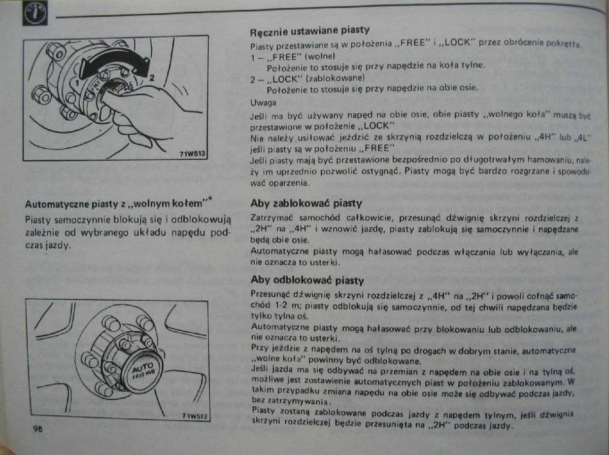 Mitsubishi Pajero I 1 instrukcja obslugi / page 100