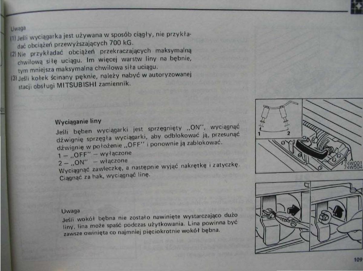 Mitsubishi Pajero I 1 instrukcja obslugi / page 109