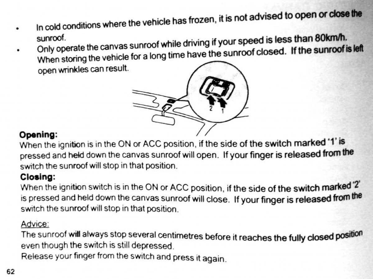 Mitsubishi Pajero II 2 owners manual / page 62