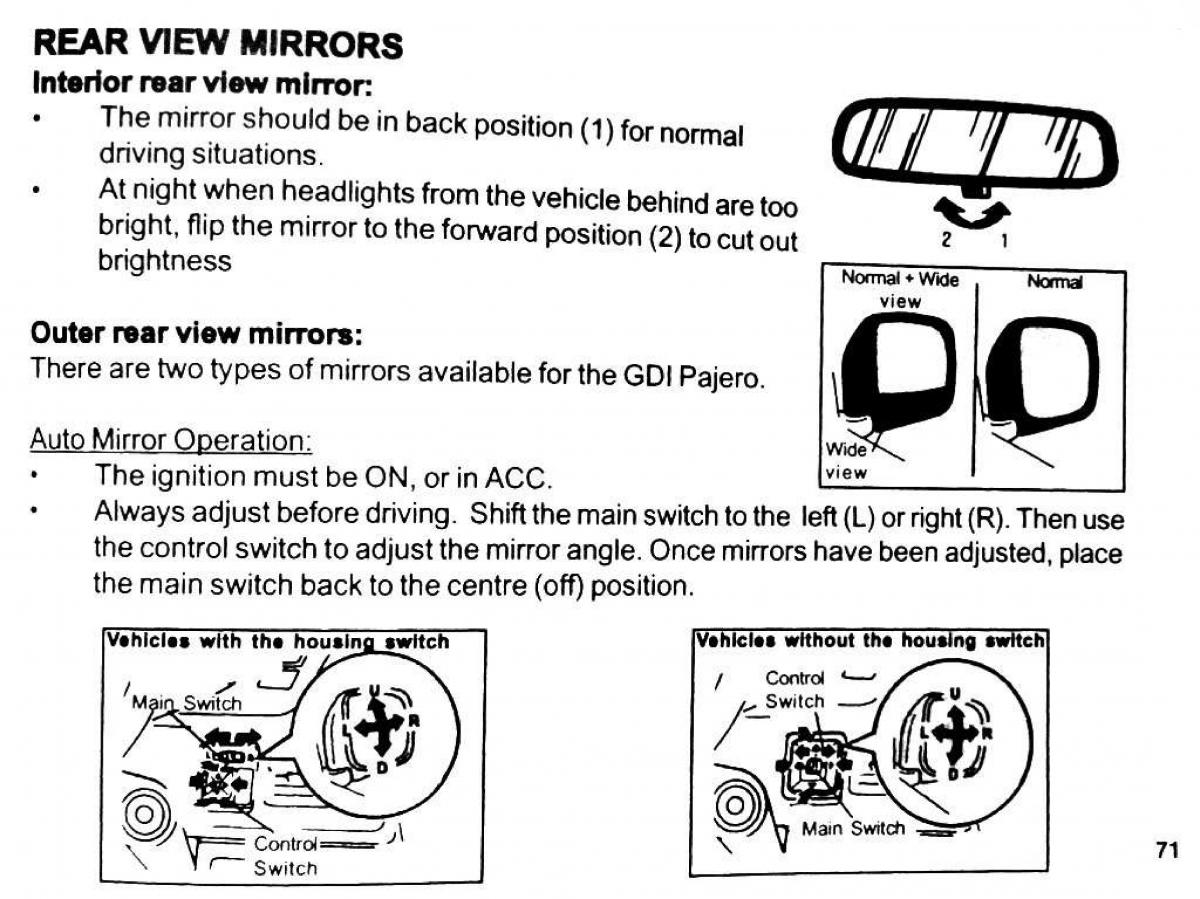 Mitsubishi Pajero II 2 owners manual / page 71