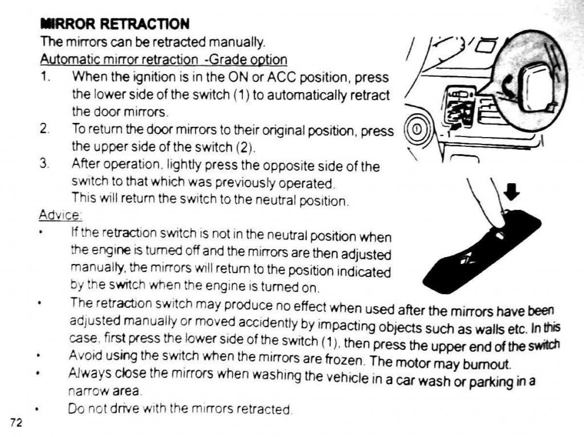 Mitsubishi Pajero II 2 owners manual / page 72