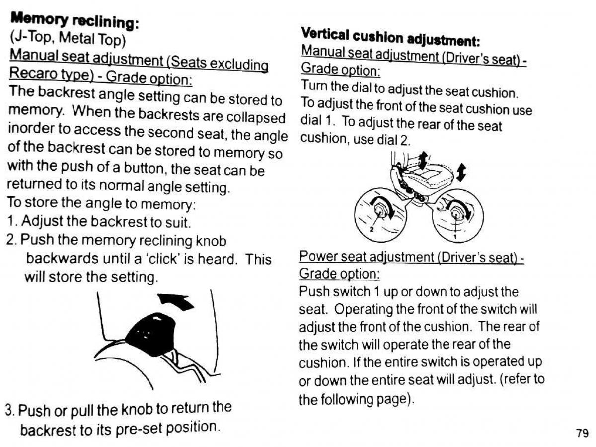 Mitsubishi Pajero II 2 owners manual / page 79