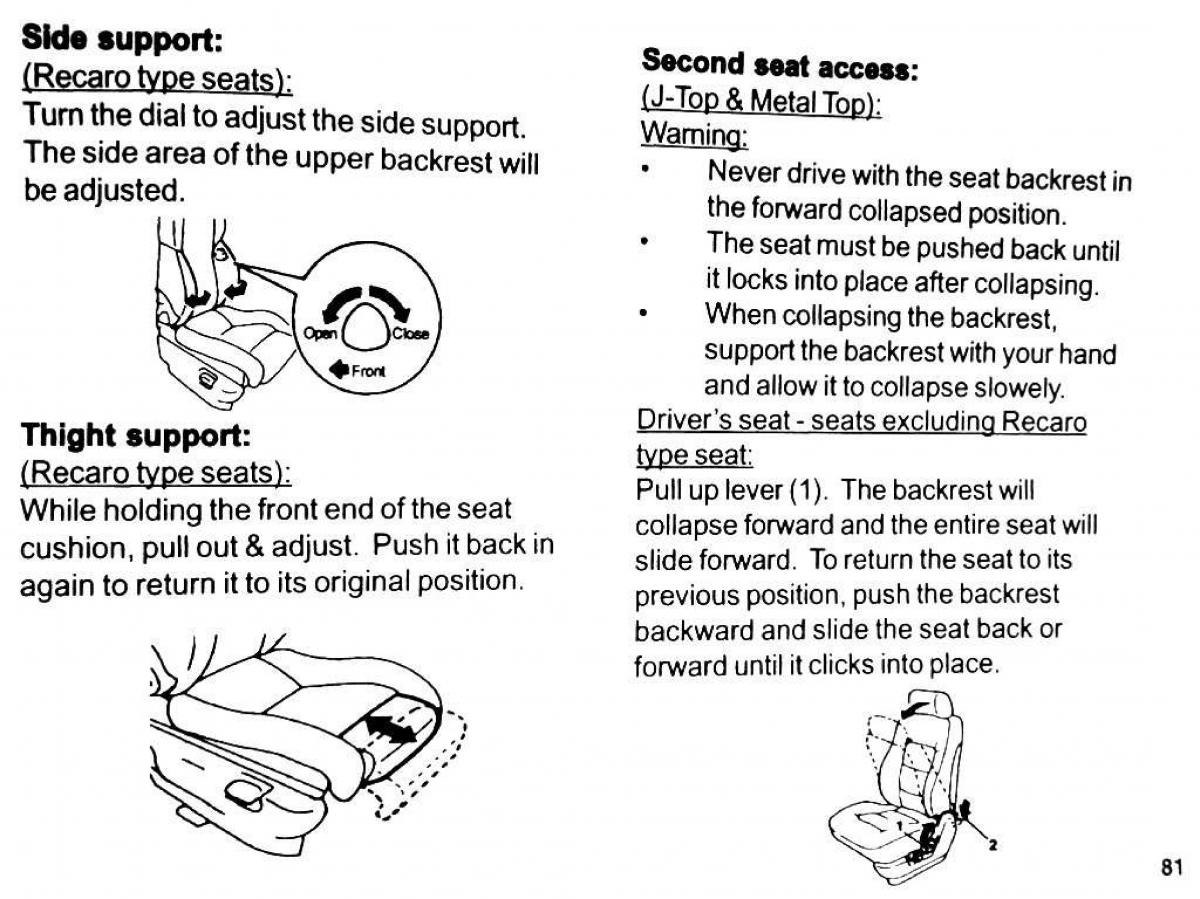 Mitsubishi Pajero II 2 owners manual / page 81