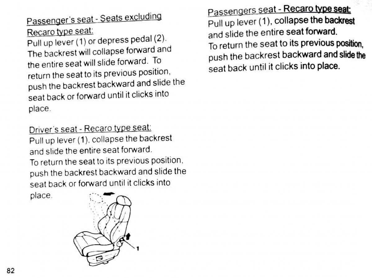 Mitsubishi Pajero II 2 owners manual / page 82