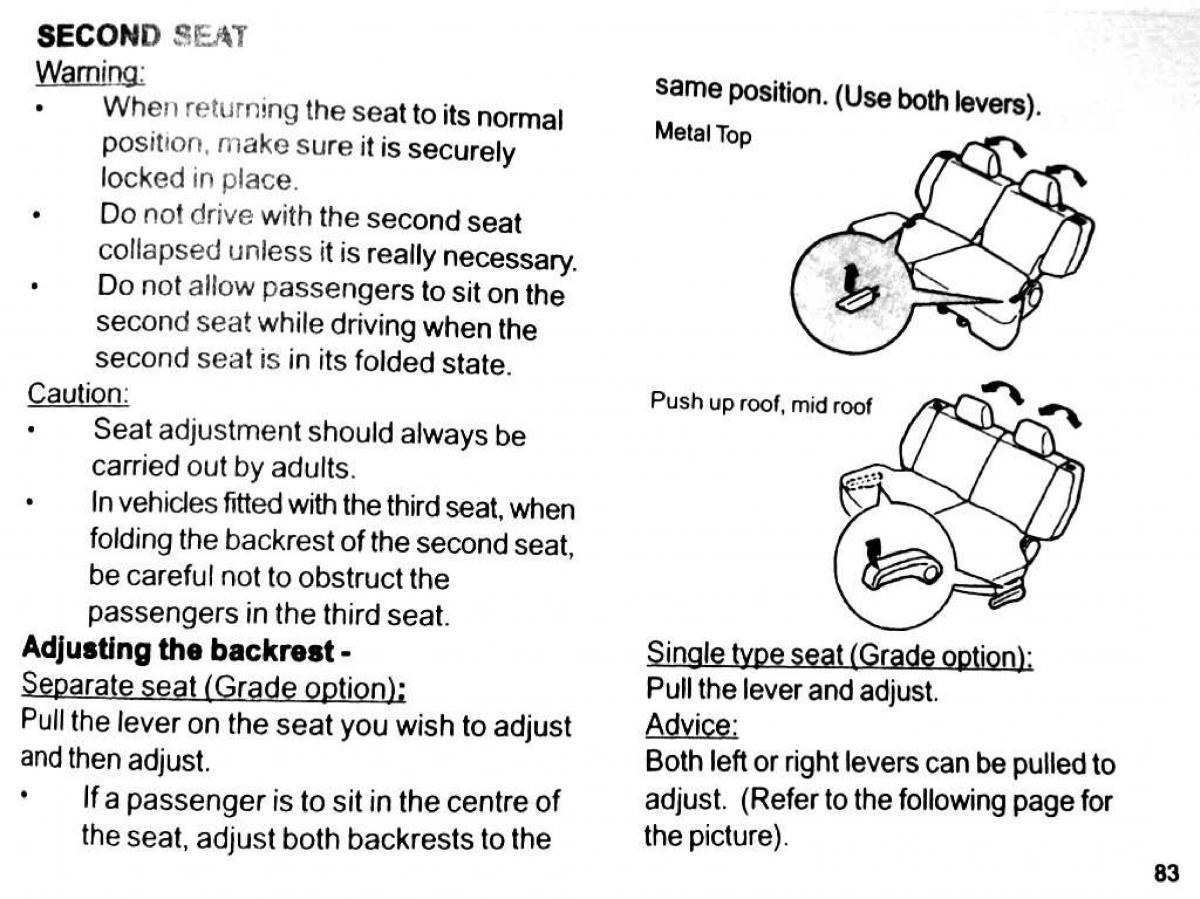 Mitsubishi Pajero II 2 owners manual / page 83