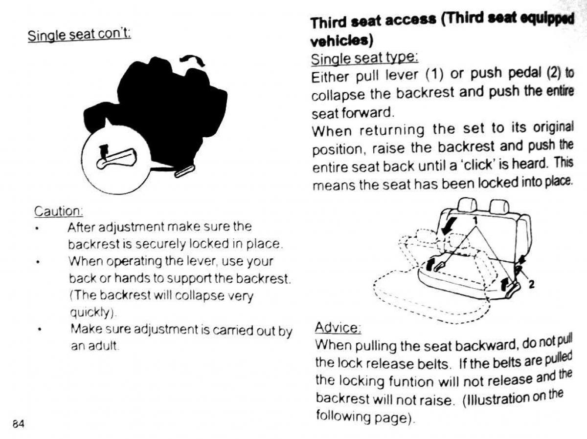 Mitsubishi Pajero II 2 owners manual / page 84