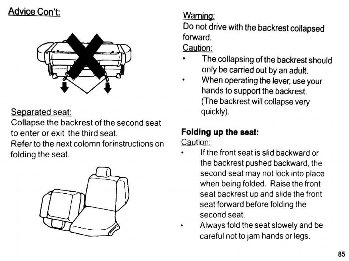 Mitsubishi Pajero II 2 owners manual / page 85