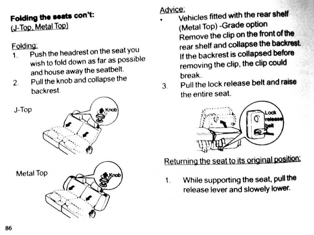 Mitsubishi Pajero II 2 owners manual / page 86