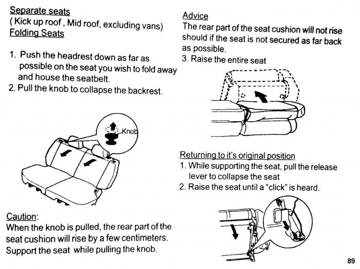 Mitsubishi Pajero II 2 owners manual / page 89