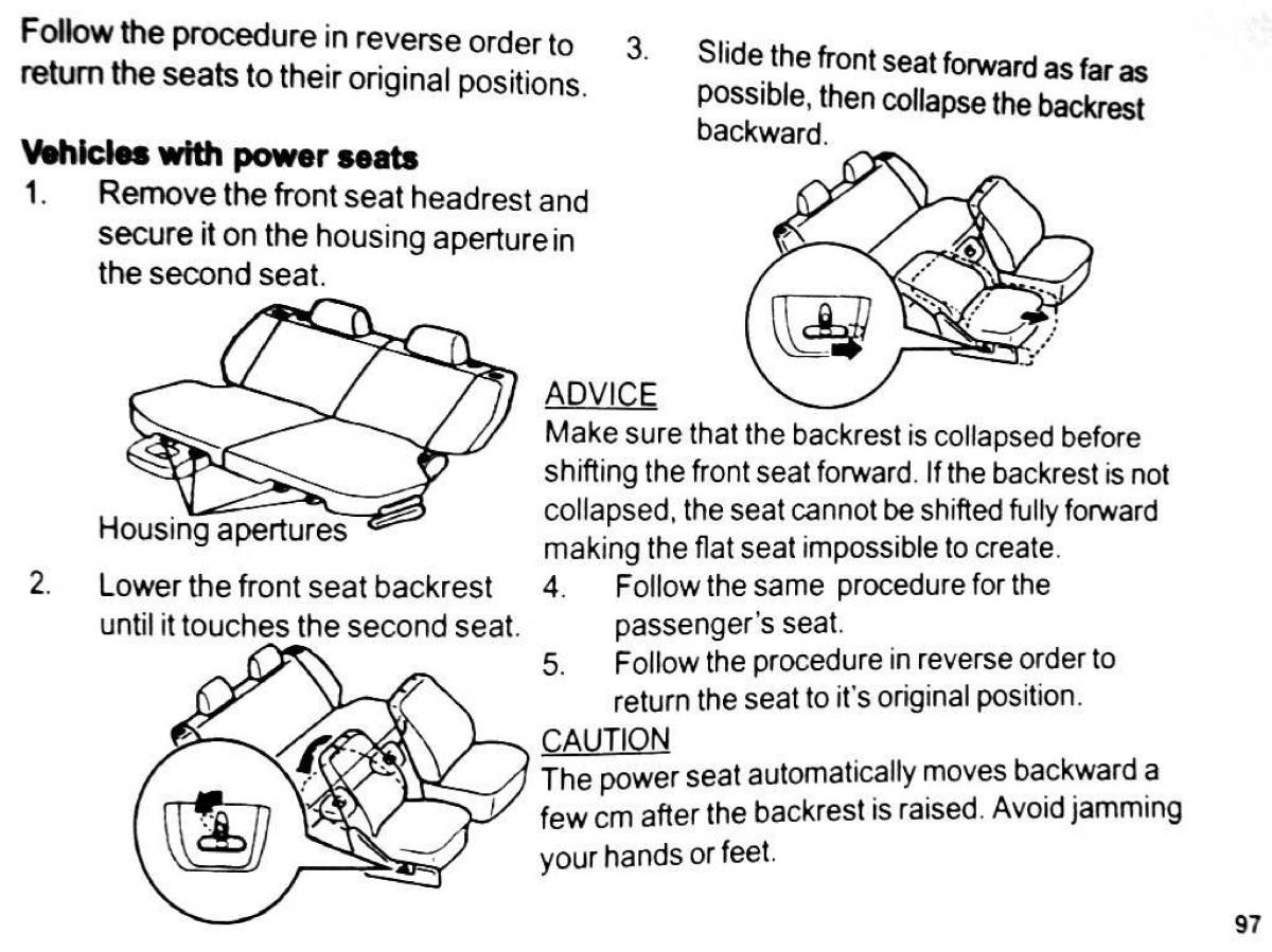 Mitsubishi Pajero II 2 owners manual / page 97