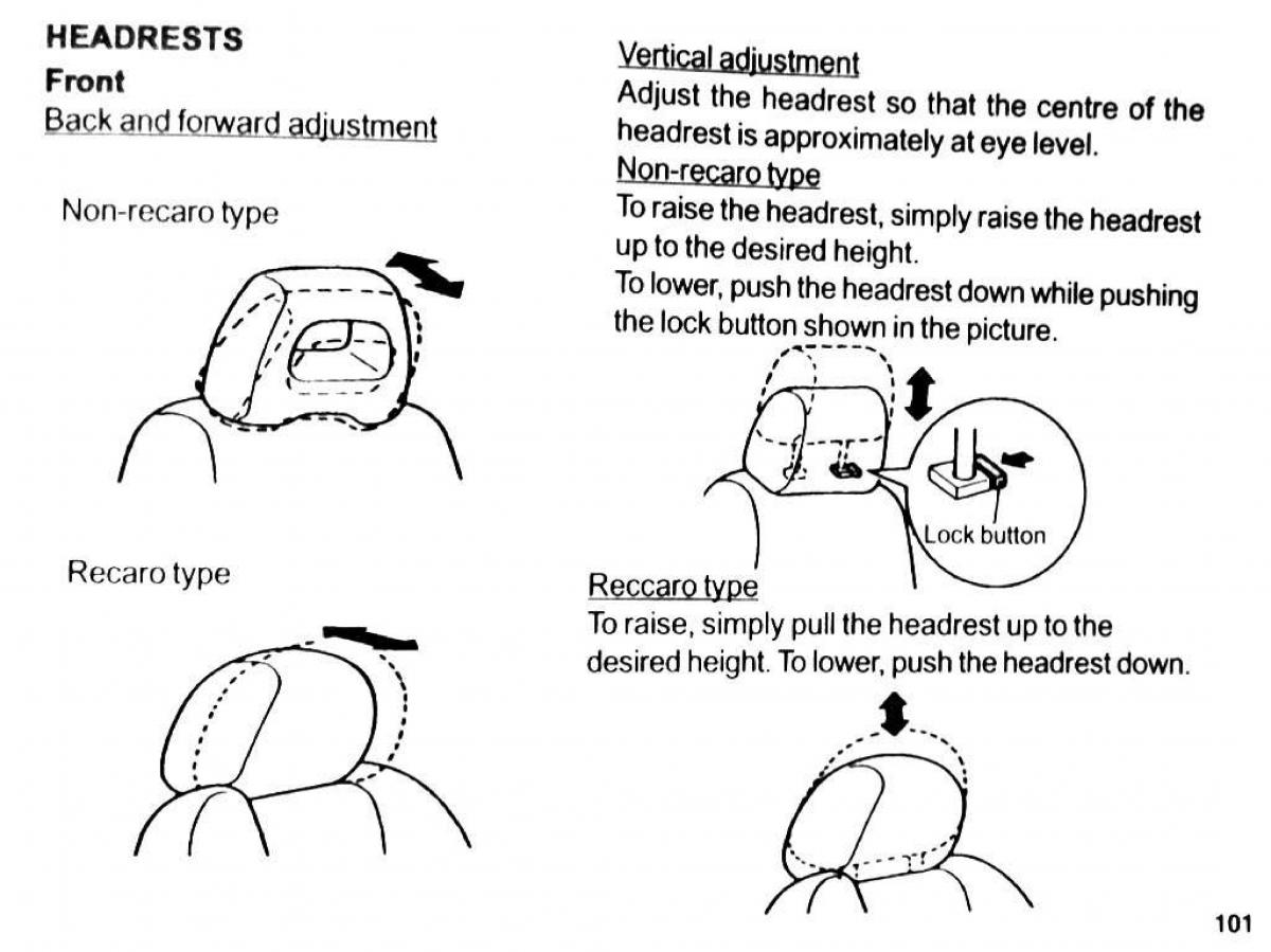 Mitsubishi Pajero II 2 owners manual / page 101