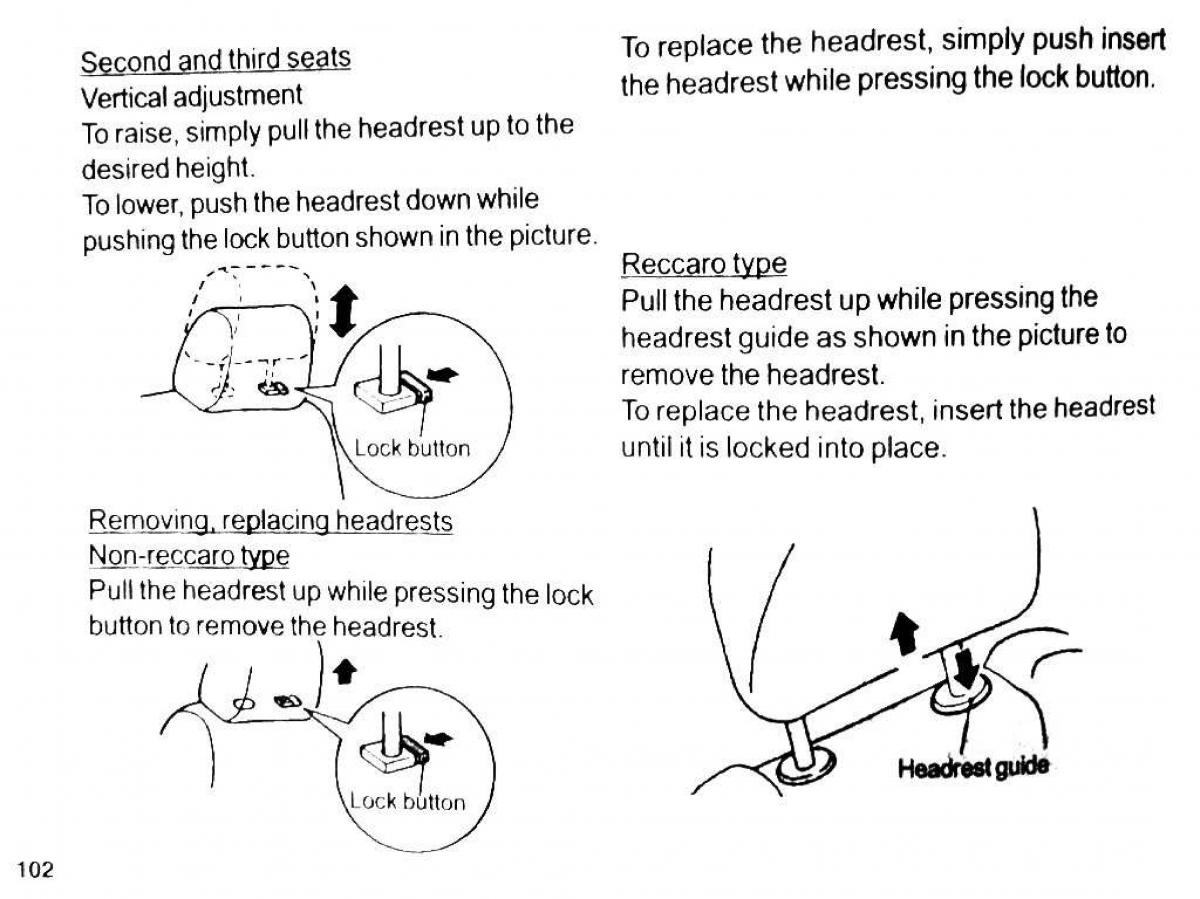 Mitsubishi Pajero II 2 owners manual / page 102