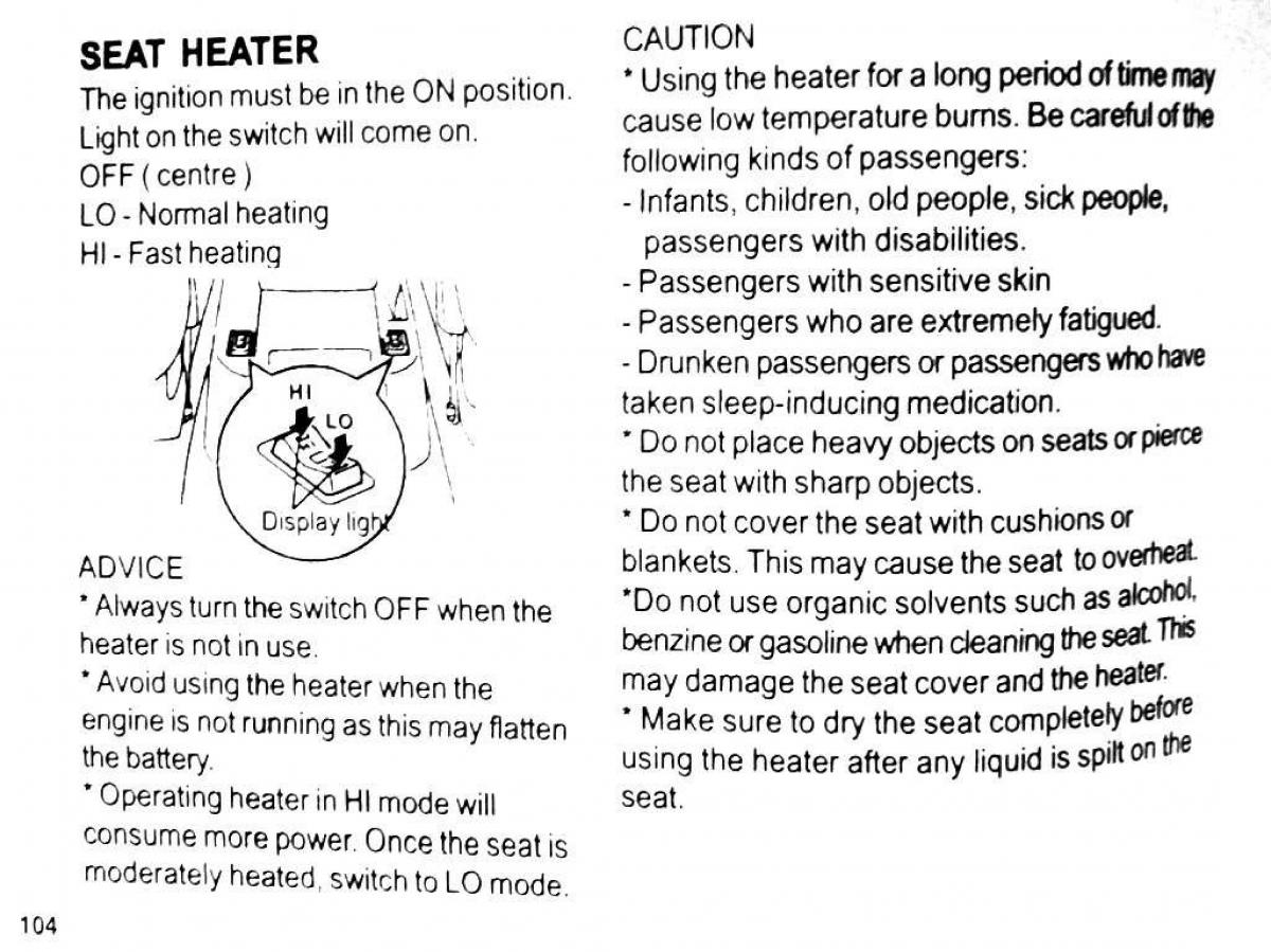 Mitsubishi Pajero II 2 owners manual / page 104