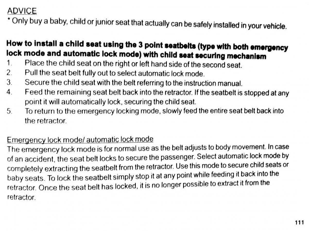 Mitsubishi Pajero II 2 owners manual / page 111