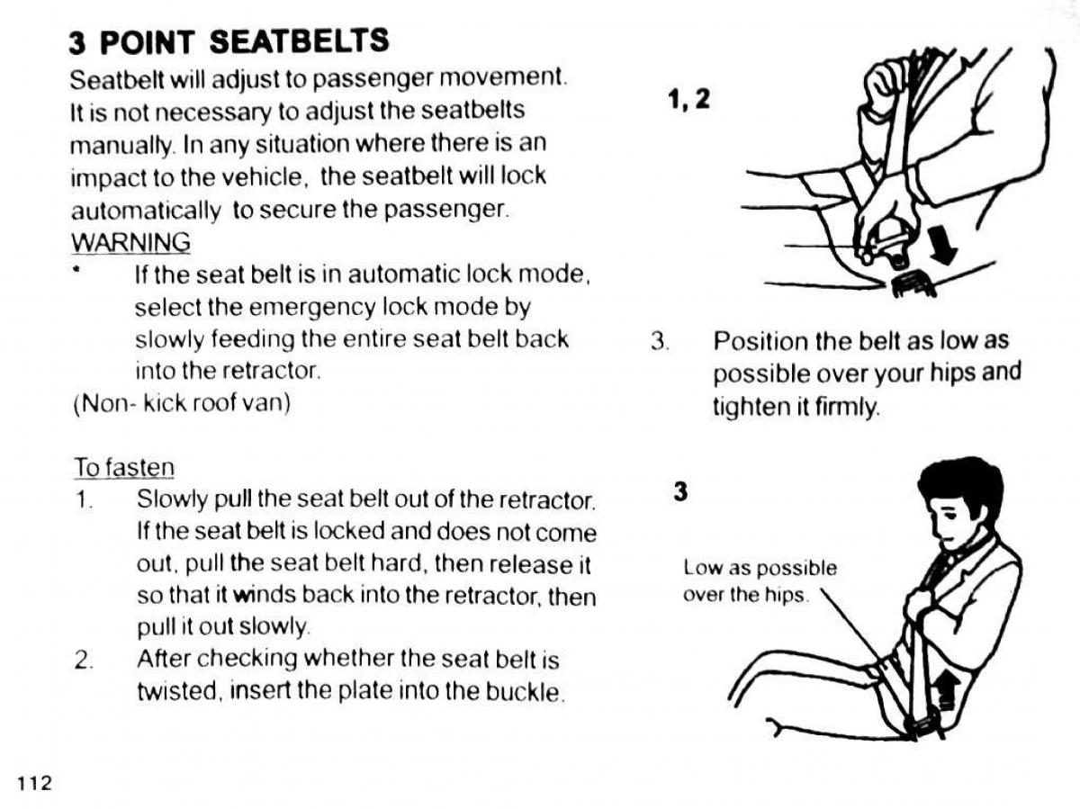 Mitsubishi Pajero II 2 owners manual / page 112