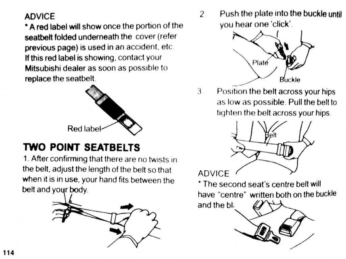 Mitsubishi Pajero II 2 owners manual / page 114