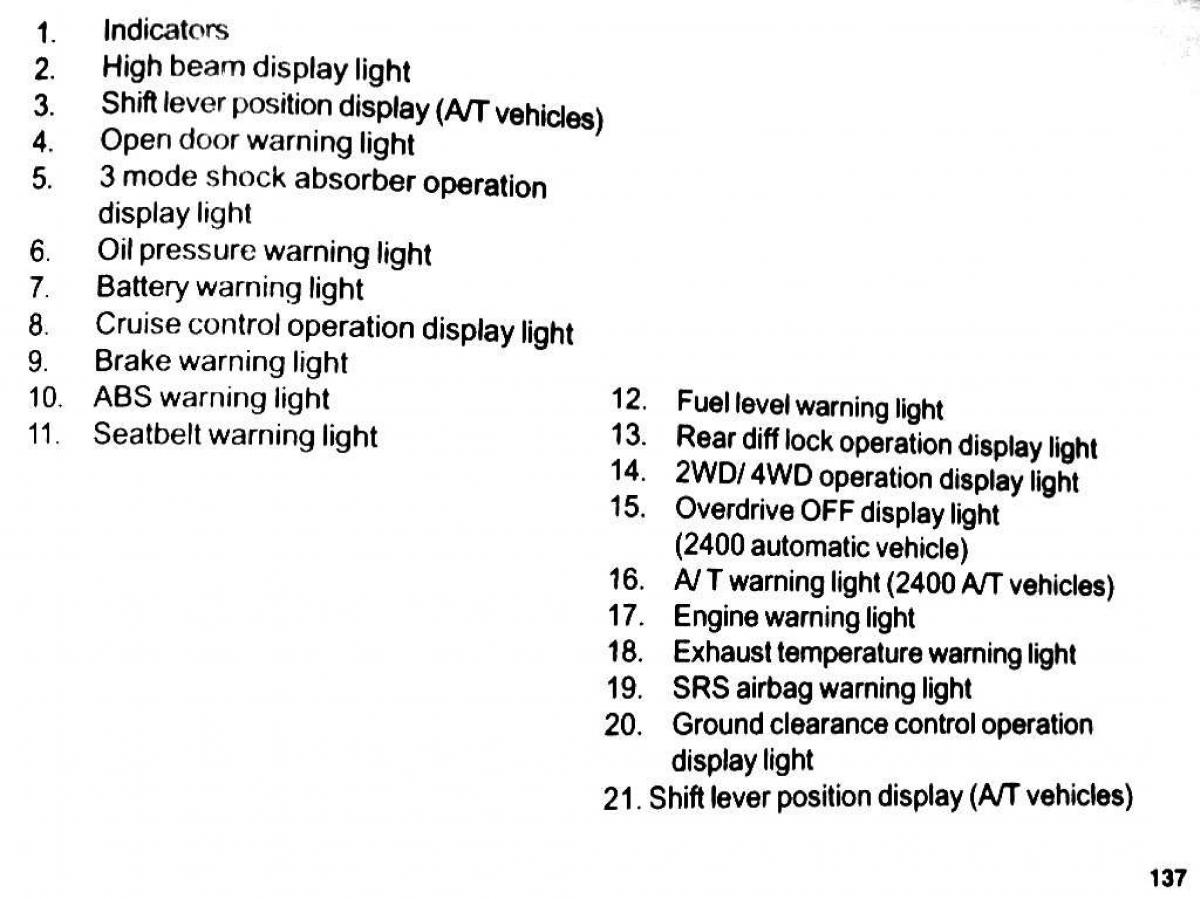 Mitsubishi Pajero II 2 owners manual / page 137